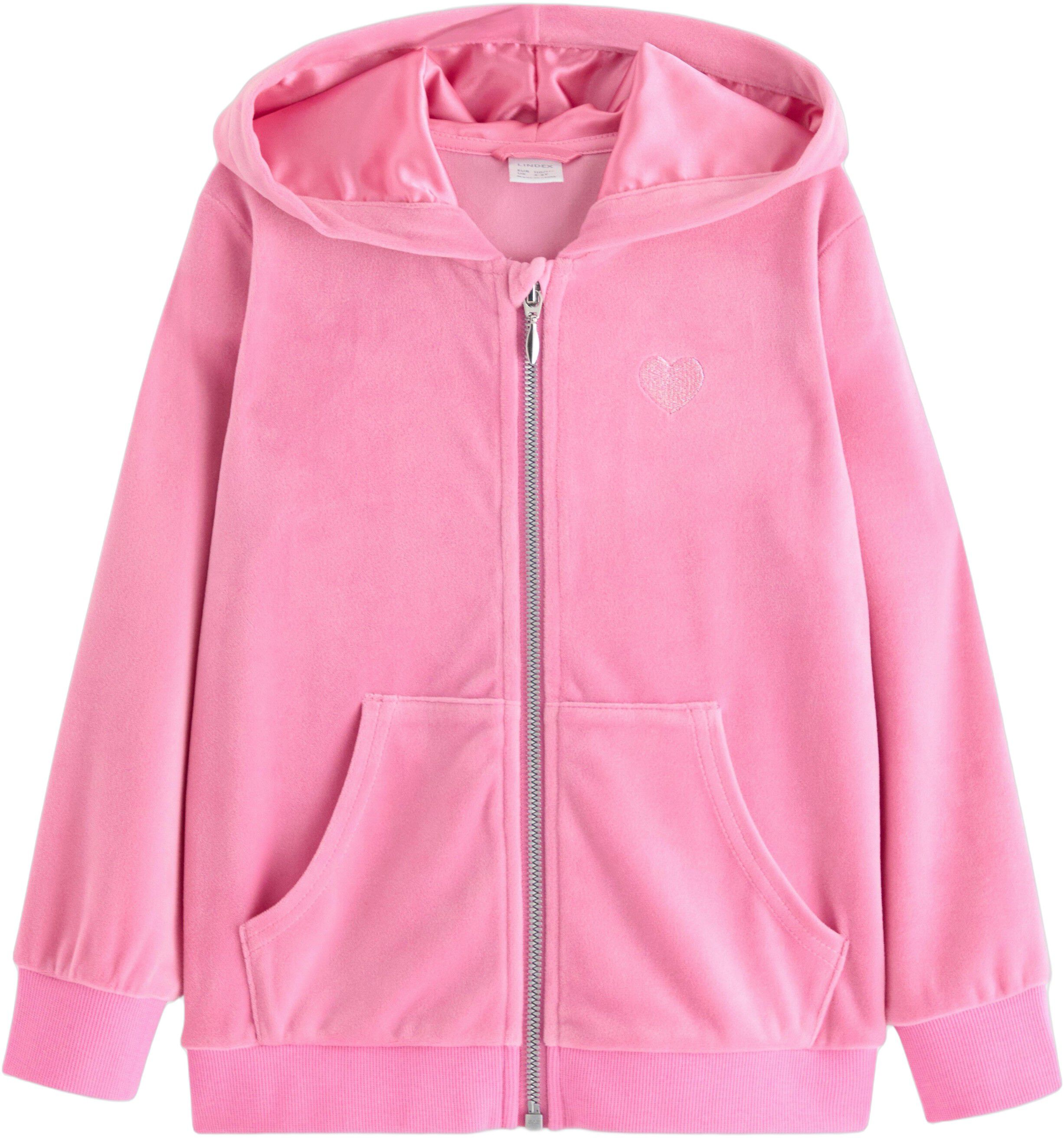 Soft velour hoodie with relaxed fit