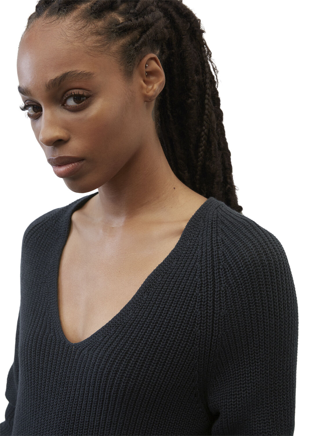 Cotton Pullover, V-neck