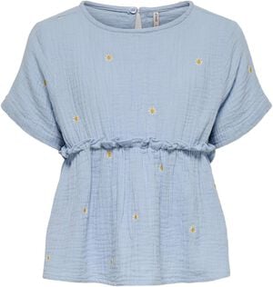 KMGTHYRA SS EMB FRILL TOP WVN