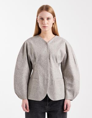 TSTONA COLLARLESS BLAZER WVN