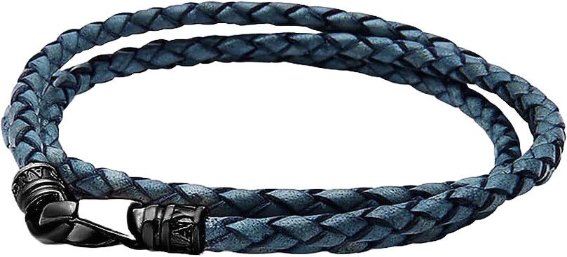 Men's Blue Wrap Around Leather Bracelet