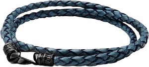 Men's Blue Wrap Around Leather Bracelet