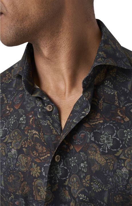 Slim Fit Brown Merino Wool Shirt