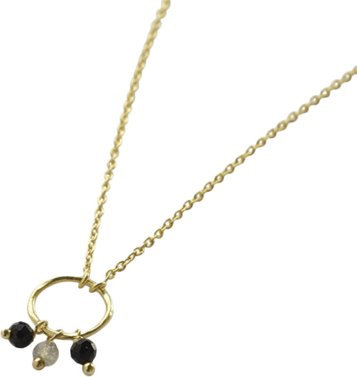 Sentiment Black Onyx Labradorite Necklace GP