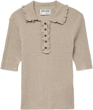 AWSHIRLI SS O-NECK POLO KNIT