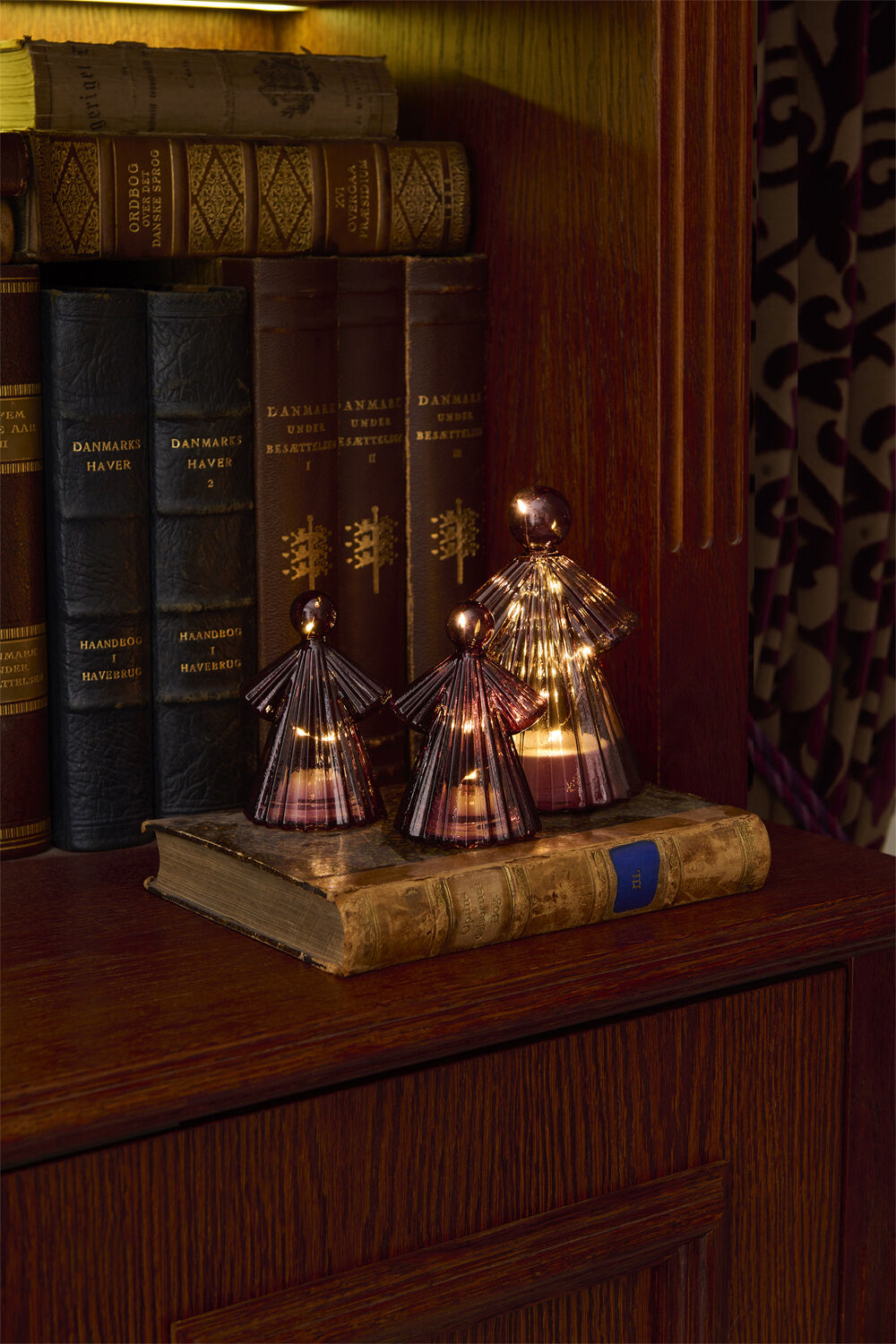 Alberte Engel 2stk H10cm Bordeaux