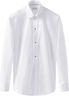 White Striped Satin Tuxedo Shirt - Slim Fit