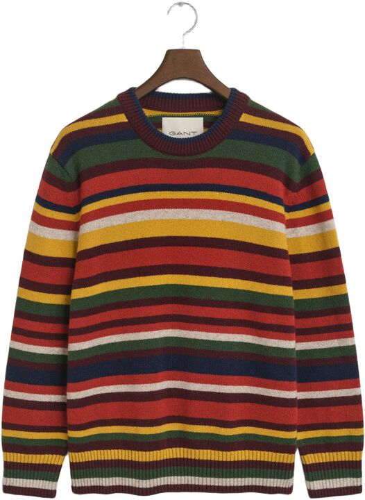 MULTI COLORED STRIPED C-NECK