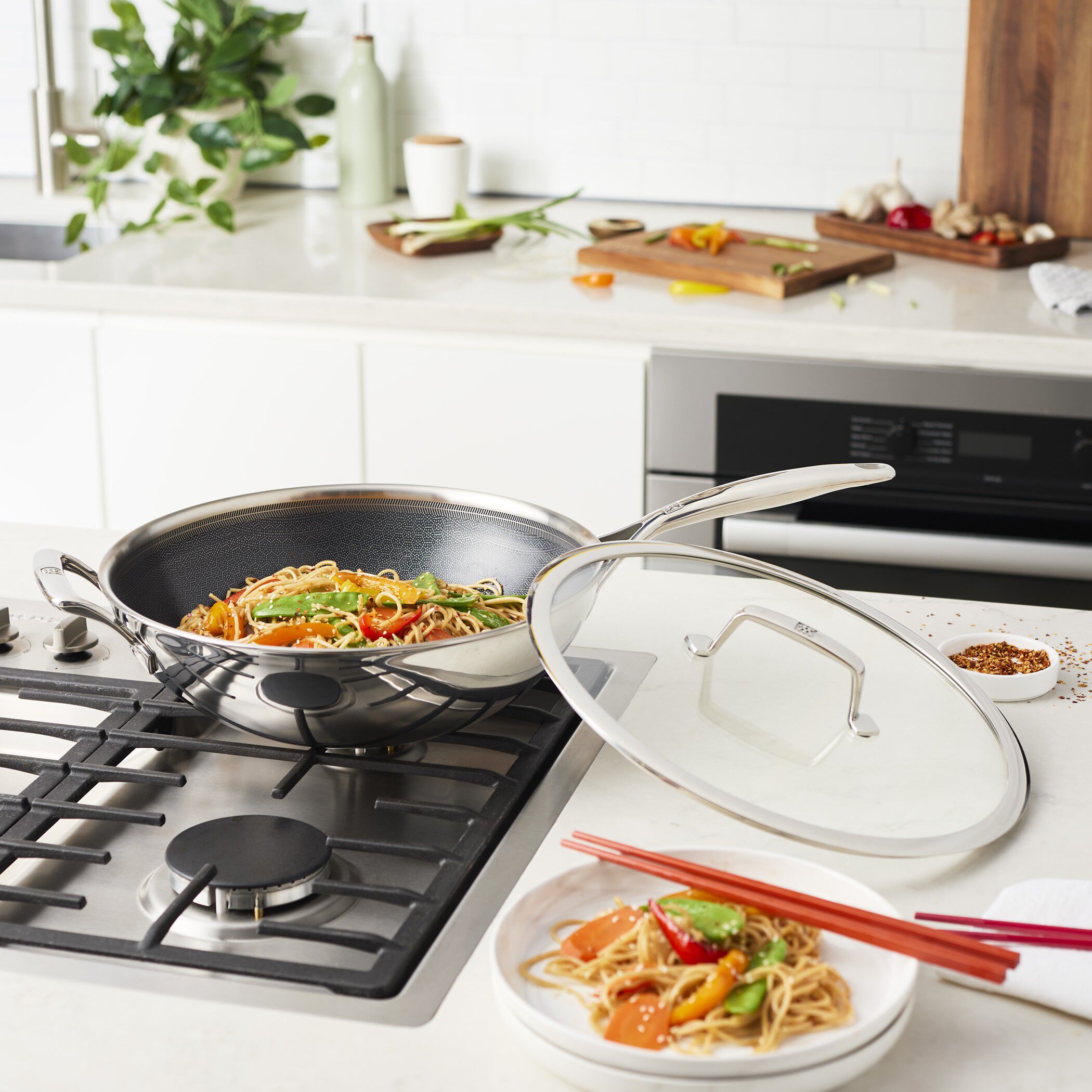 Wok 30 cm, 18/10 rustfritt st&aring;l