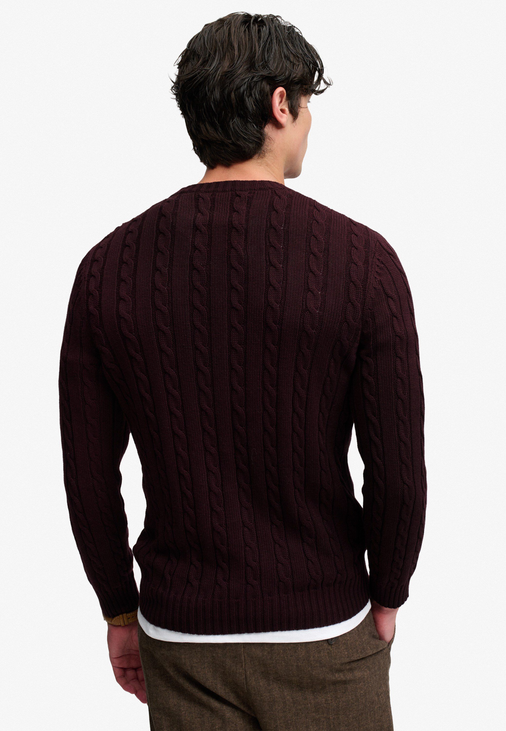 COTTON CABLE KNIT CREW