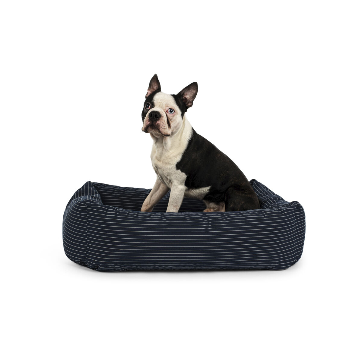 Fossflakes Dog bed Blue pinstripe