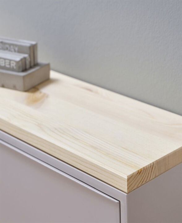 Floating wooden shelves