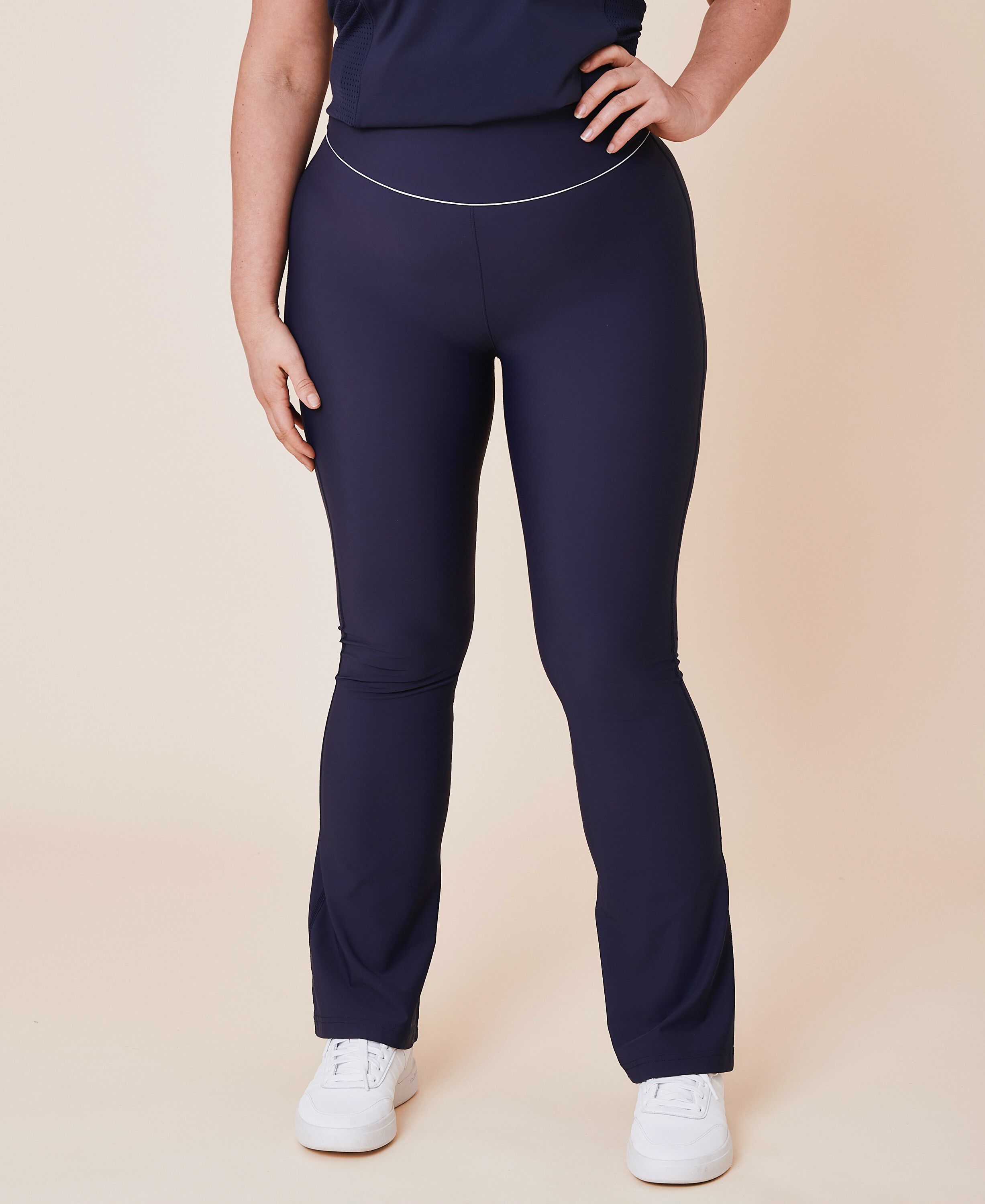 Peak high-waist flared brushed leggings - Ocean