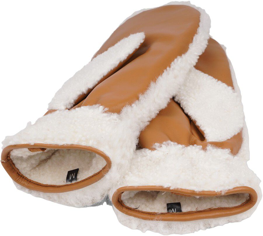 SIENA - SHEARLING/ LEATHER PALM MITTENS W/ FLEECE LINING