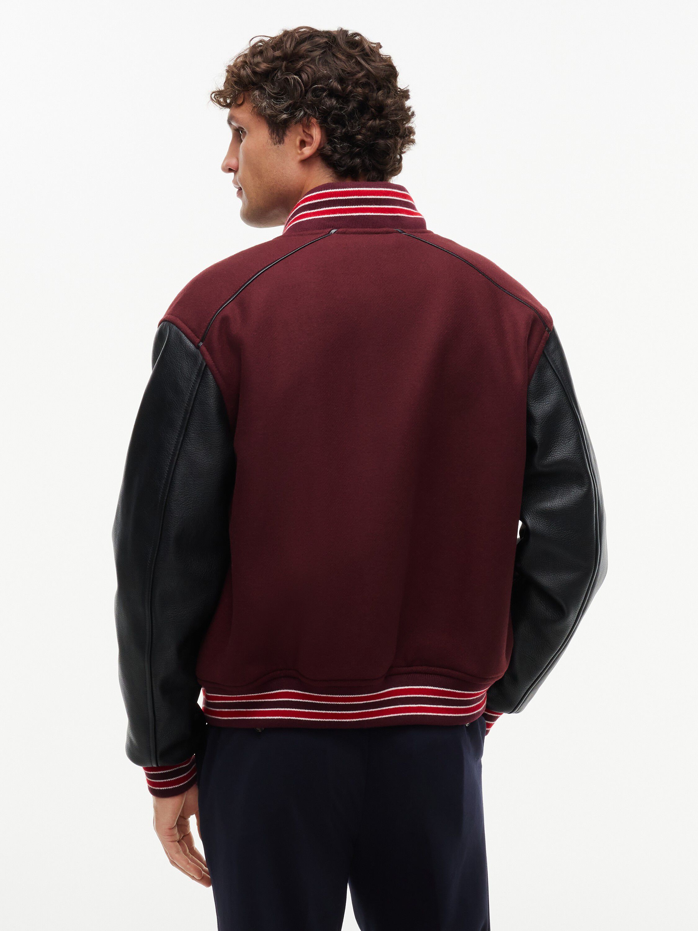 Wool Blend Varsity Jacket With Cashmere