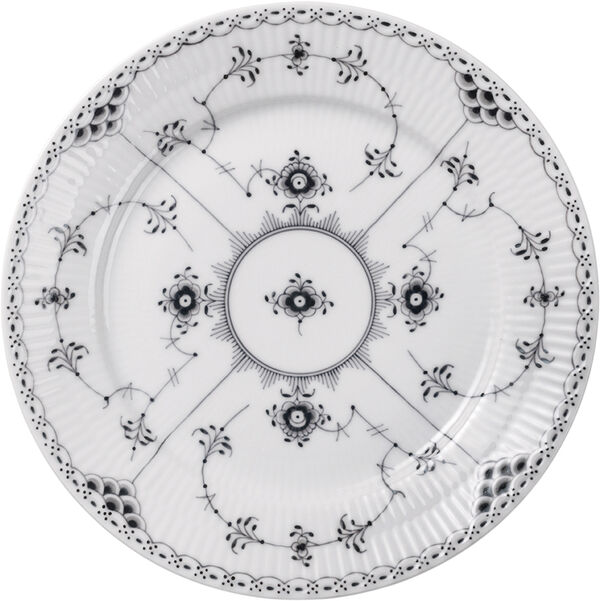 Sort Musselmalet Halvblonde Tallerken 22 cm