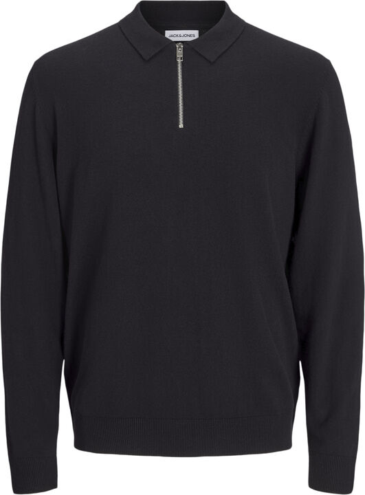 JJEEMIL KNIT POLO HALF ZIP LS NOOS
