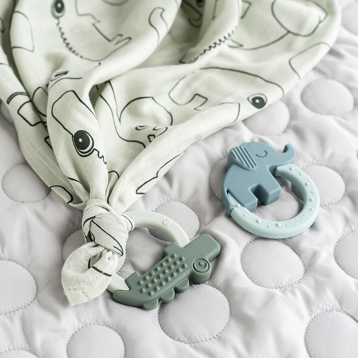 Biderangle 2 stk Deer friends Gr&oslash;n/Bl&aring;