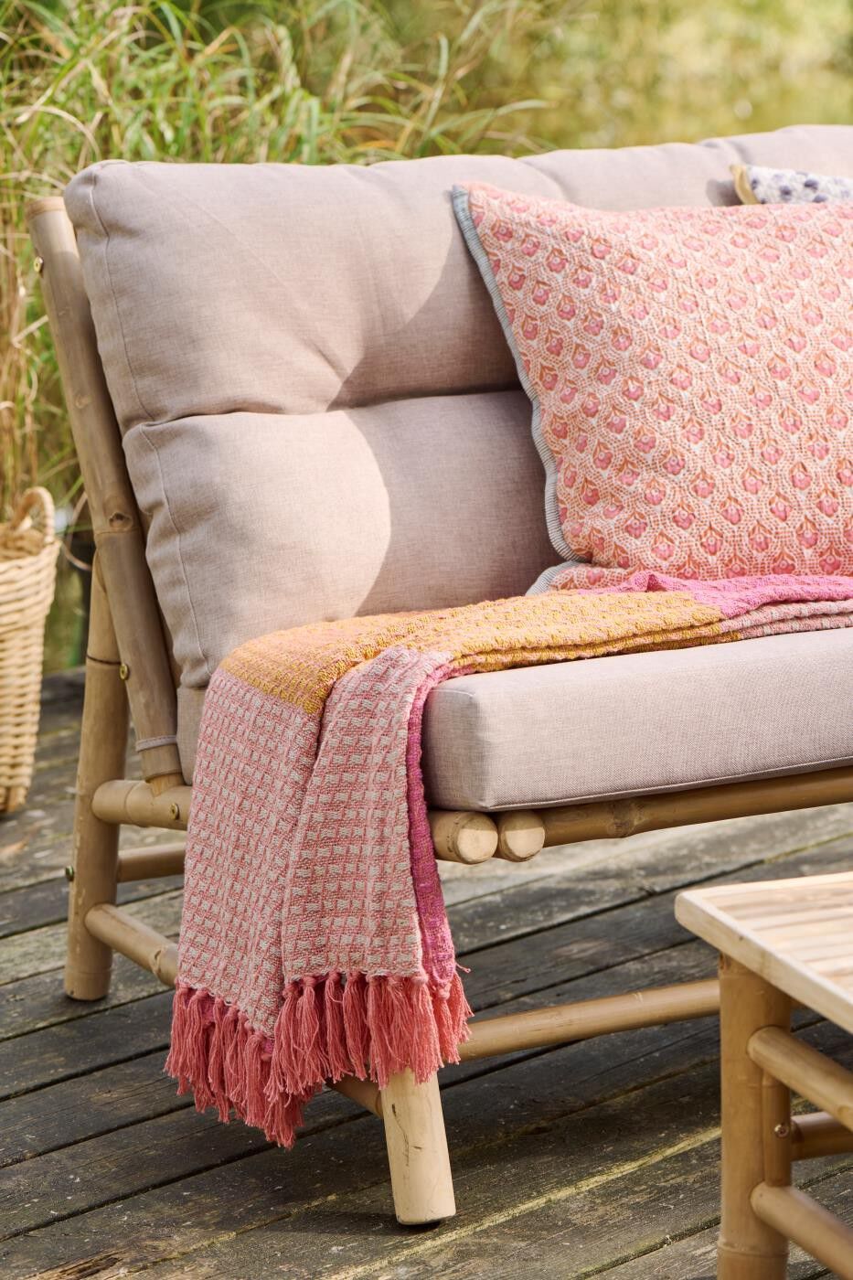 Pude Vigga m/orange og pink print