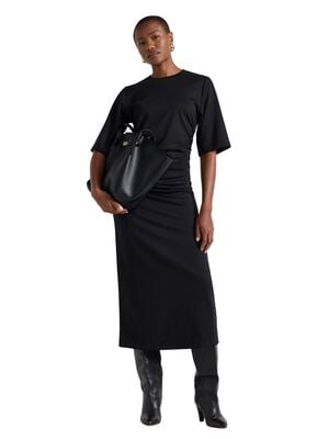 Soft midi dress in jersey with shor