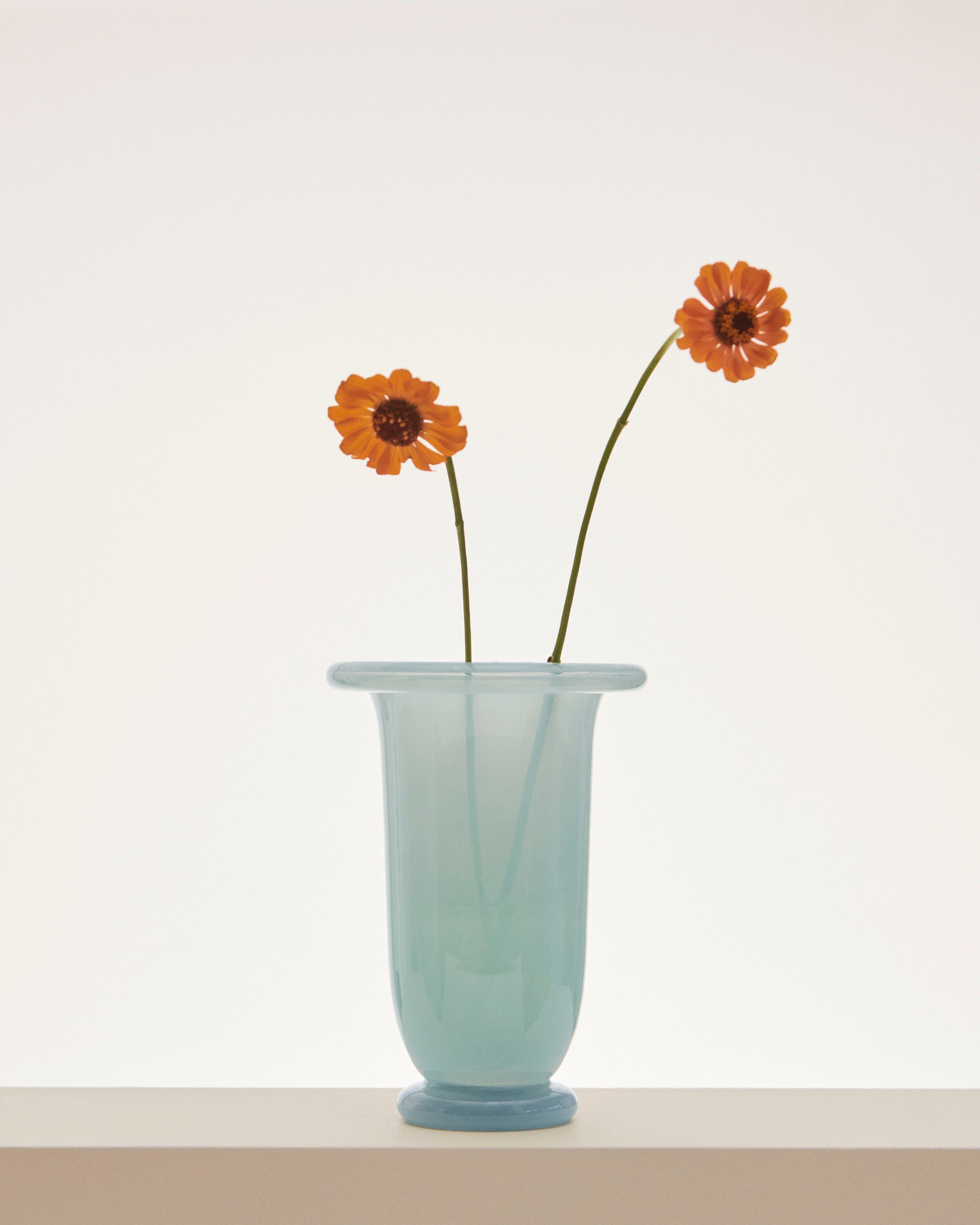 Empire Vase-Medium-Ice blue with light blue base