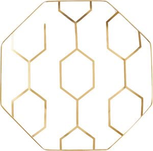 GIOGLD Plate Octagonal 23. 4cm 9. 2in WH