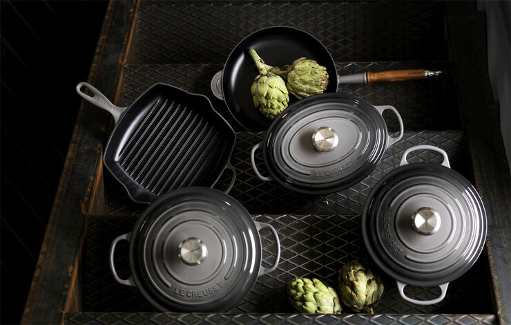 Rund støbejernsgryde 5,3L Flint