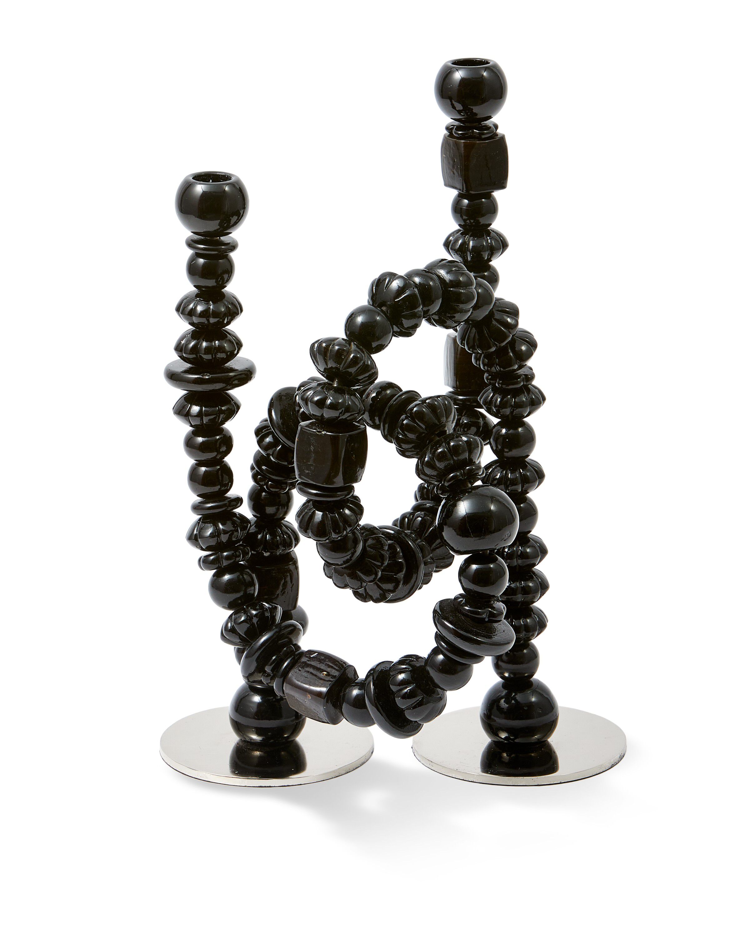 candle holder beads black