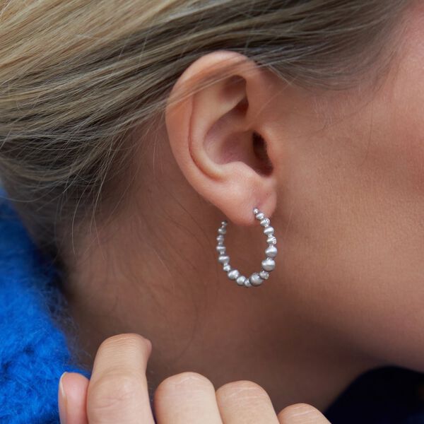 Pebbles hoops - silver