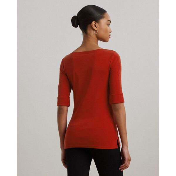 Stretch Cotton Boatneck Tee