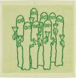 Moomin H&aring;ndkl&aelig;de 25x25 gr&oslash;n