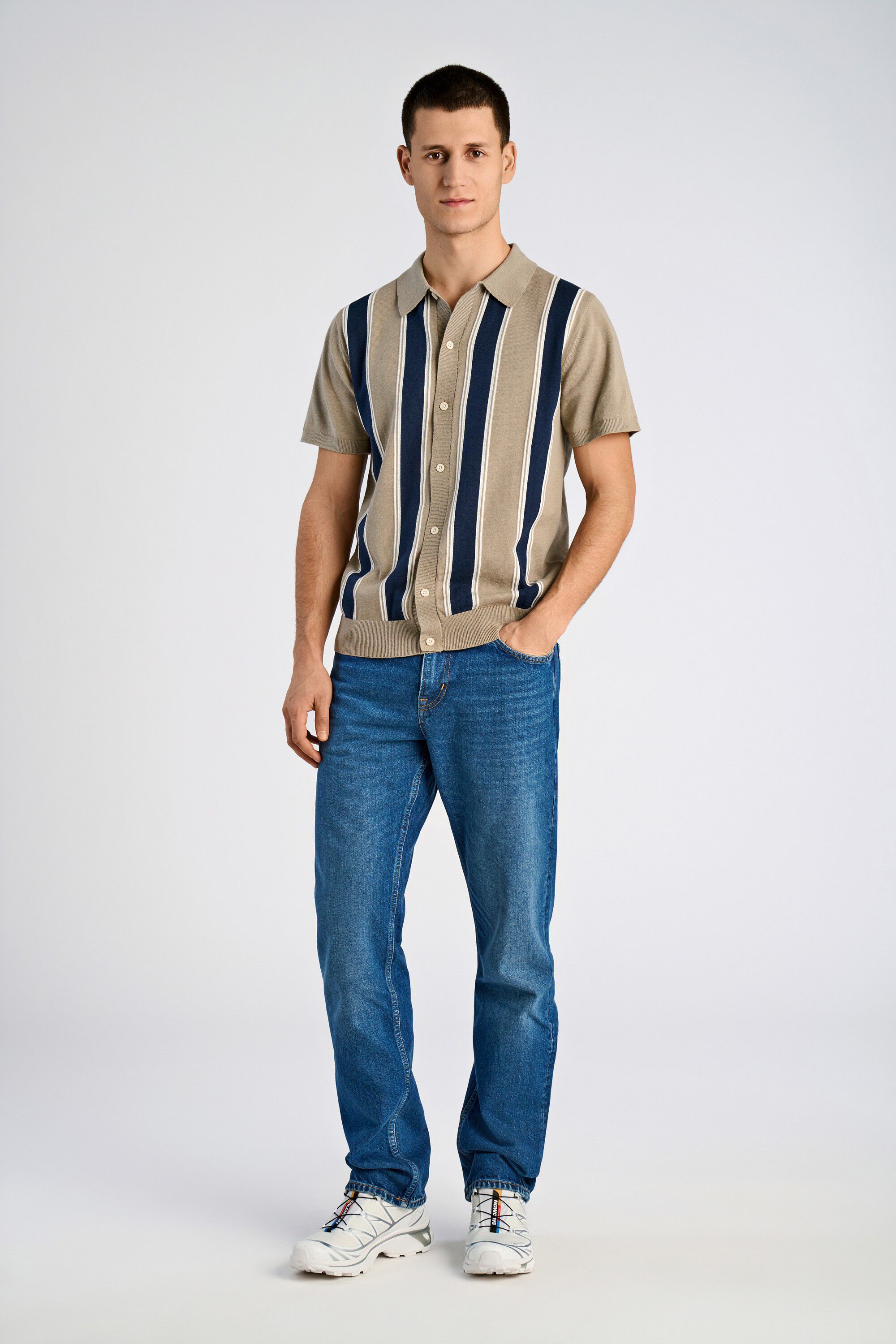 Knitted polo cardigan