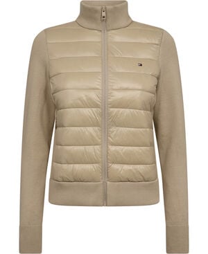 Lightweight Mixed Knit Padded Jacket