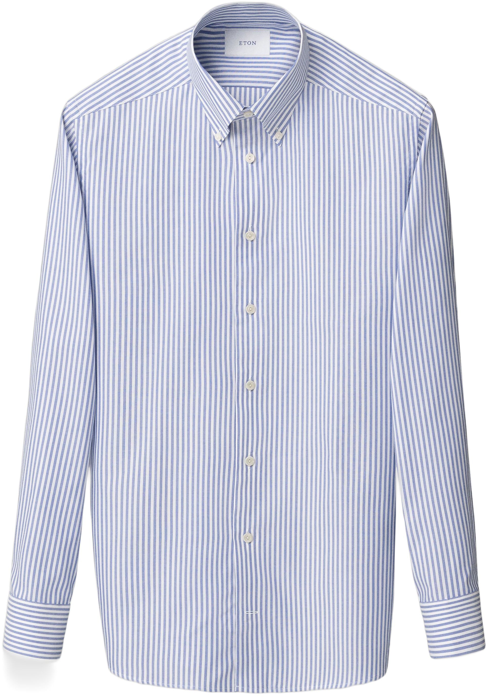 Contemporary Fit Mid blue Striped Signature Oxford Shirt