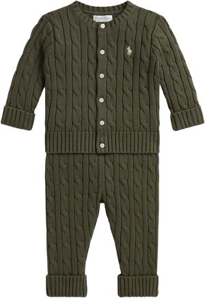 Cable-Knit Cotton Cardigan & Pant
