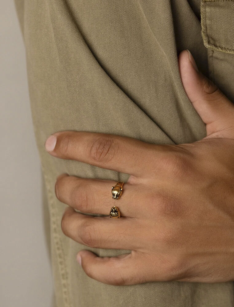 Men's Gold Plated Panther Ring