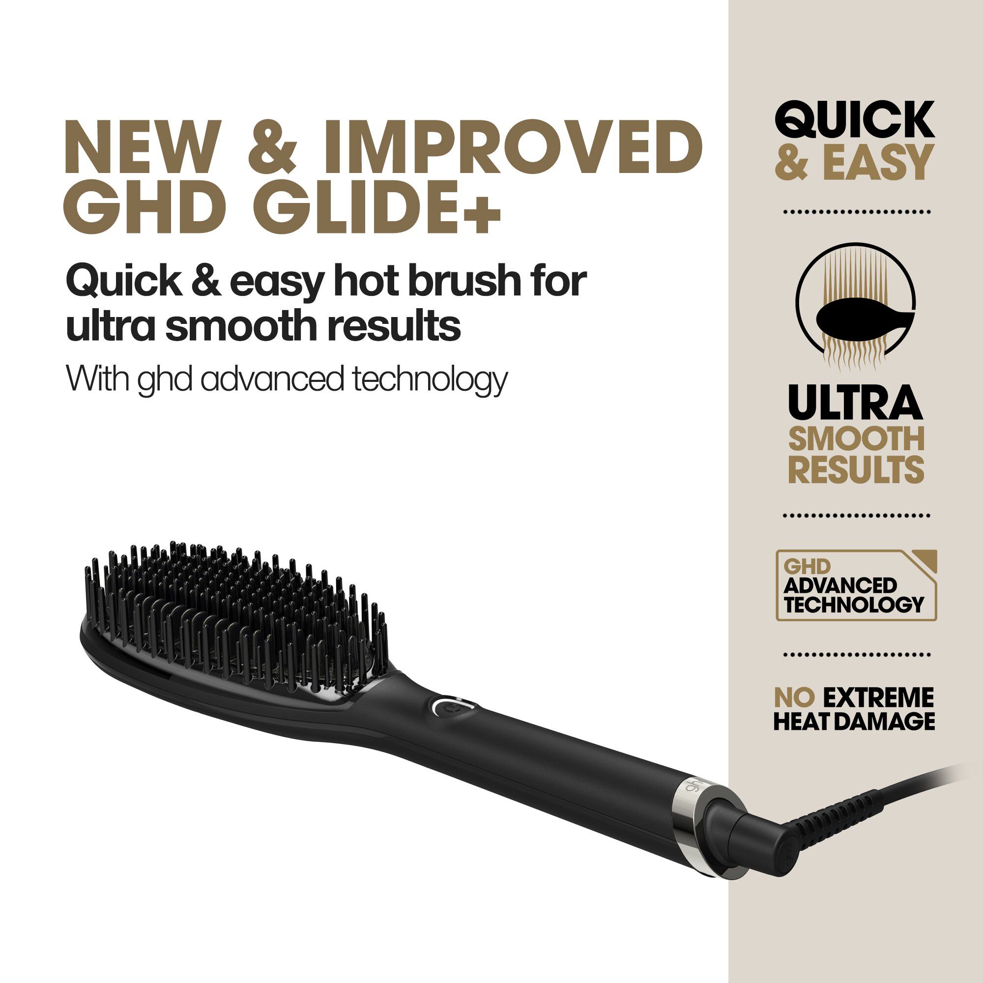 ghd Glide+ Smoothing Hot Brush - Black