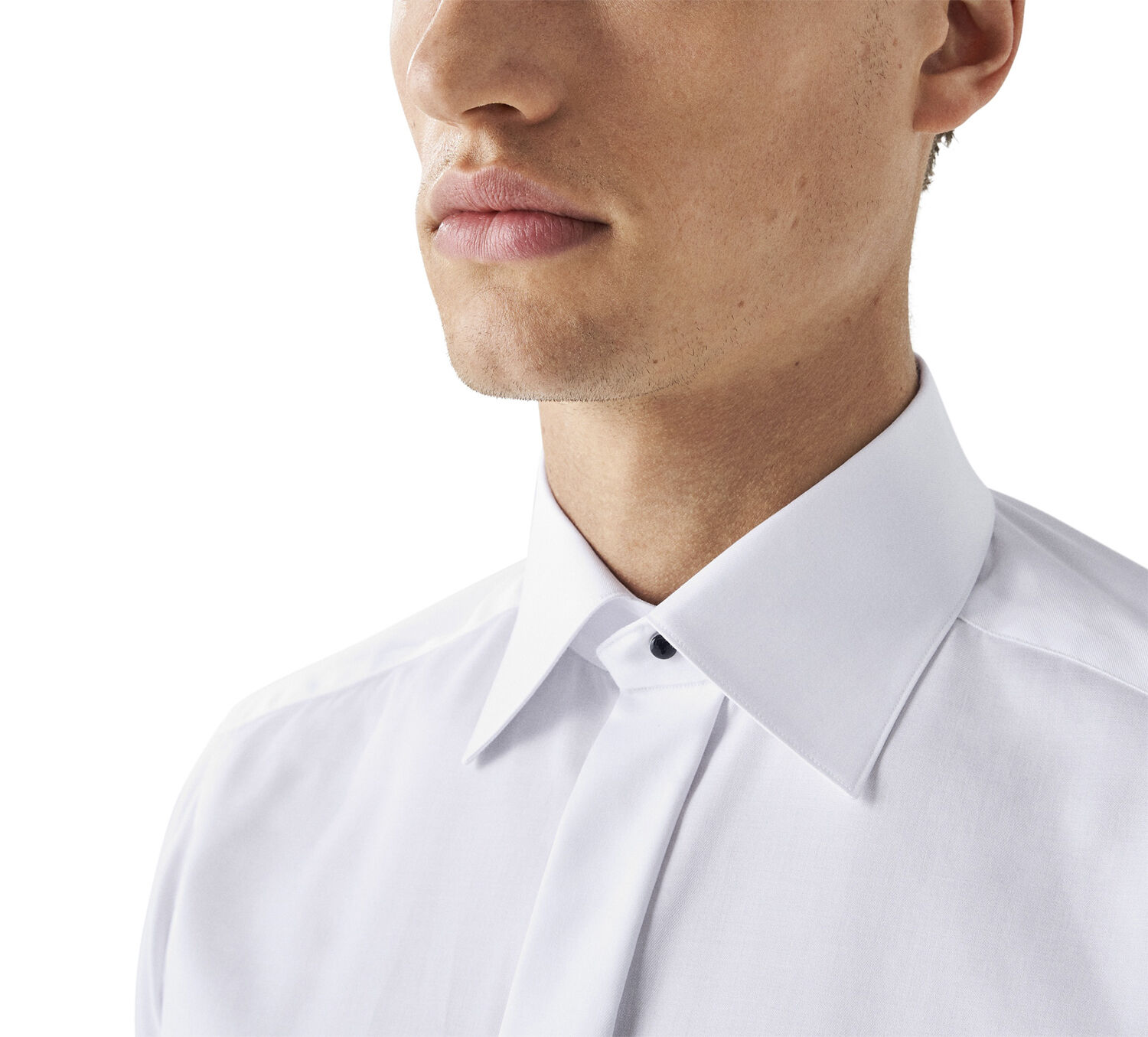 Slim Fit White Signature Twill Tuxedo Shirt
