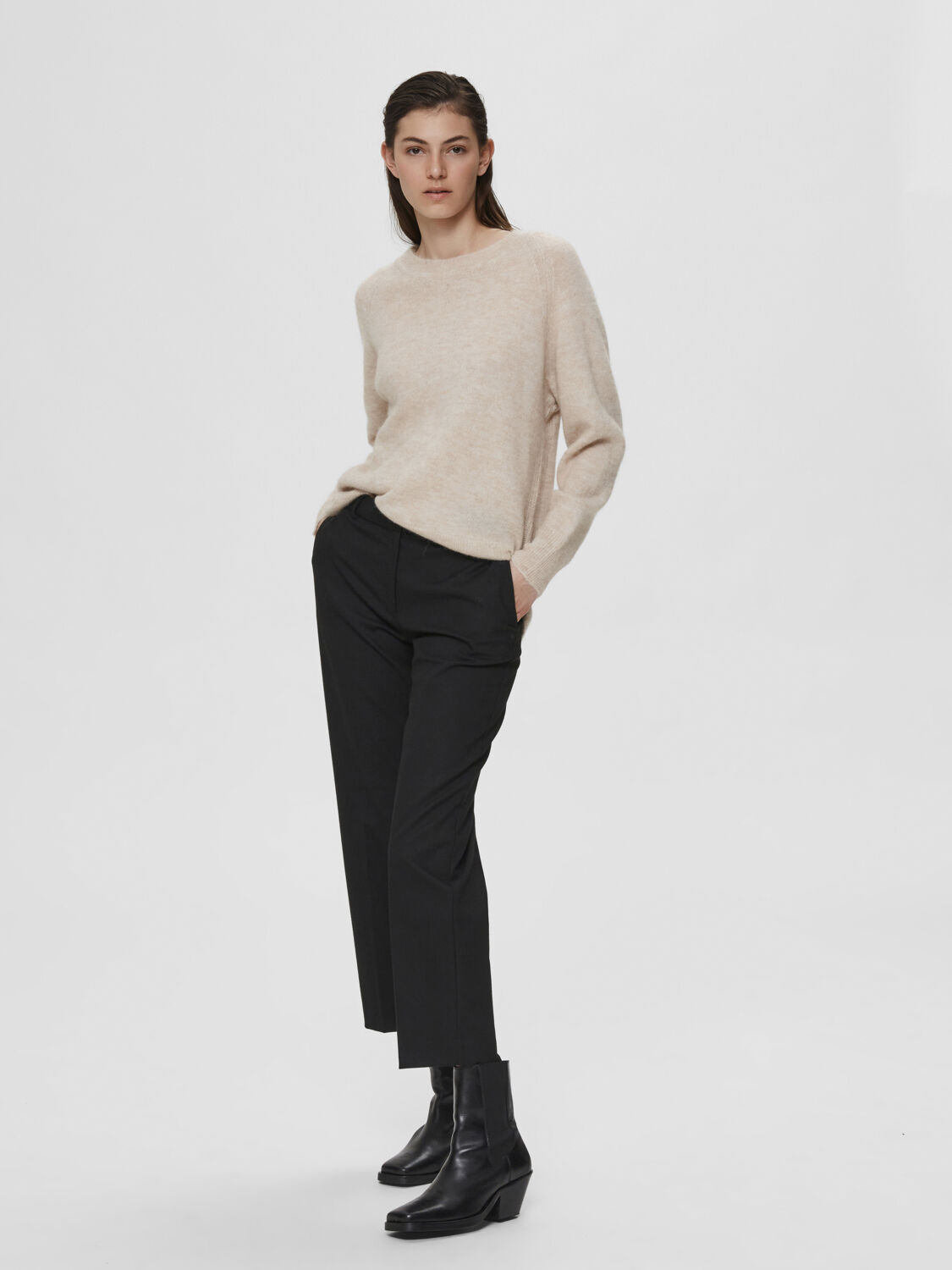 Slflulu Ls Knit O-Neck Noos