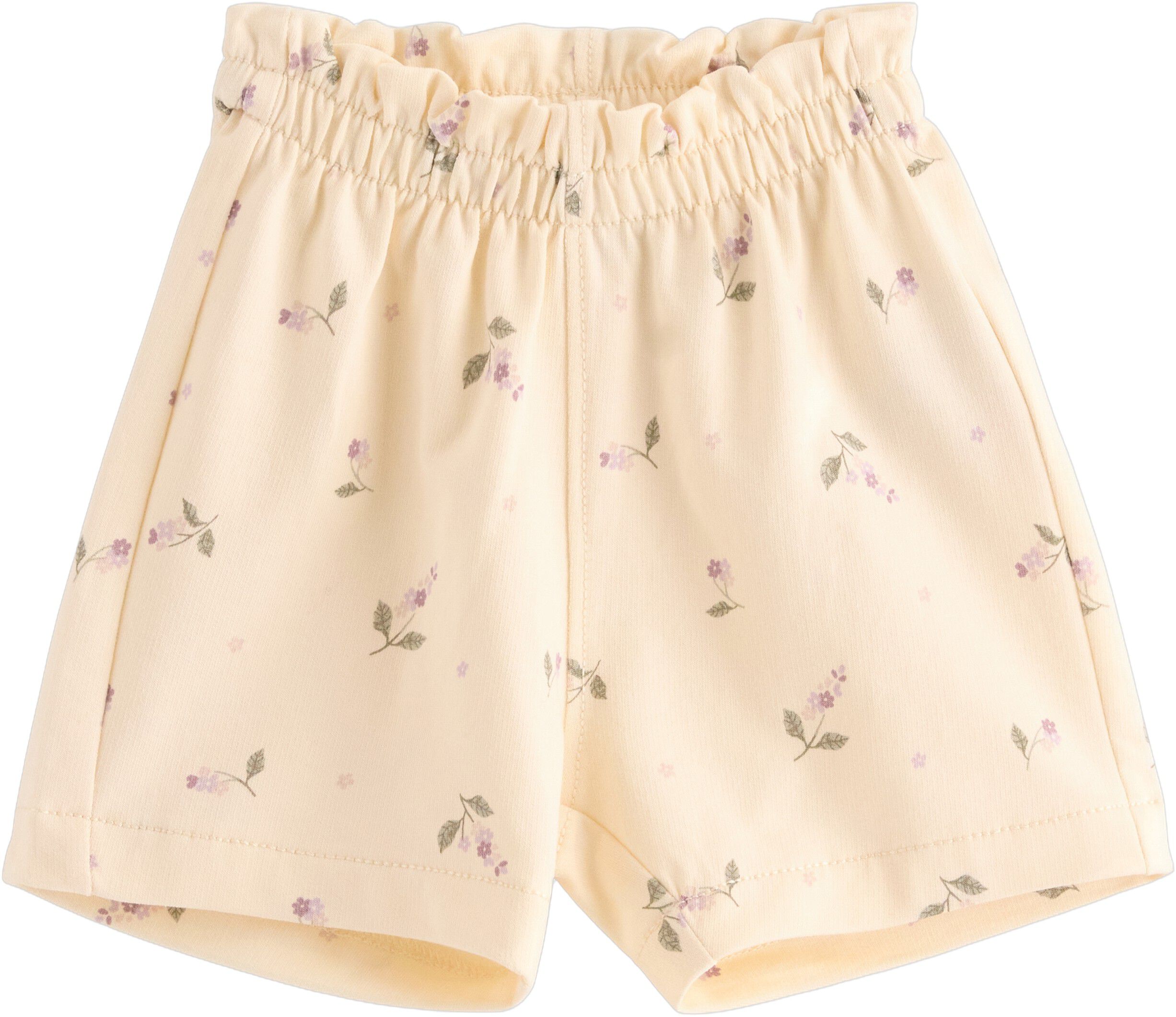 Short i myk jersey med elastisk mid