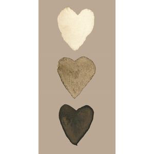 Serviet 10x20 cm hjerter i creme, natur, antracit