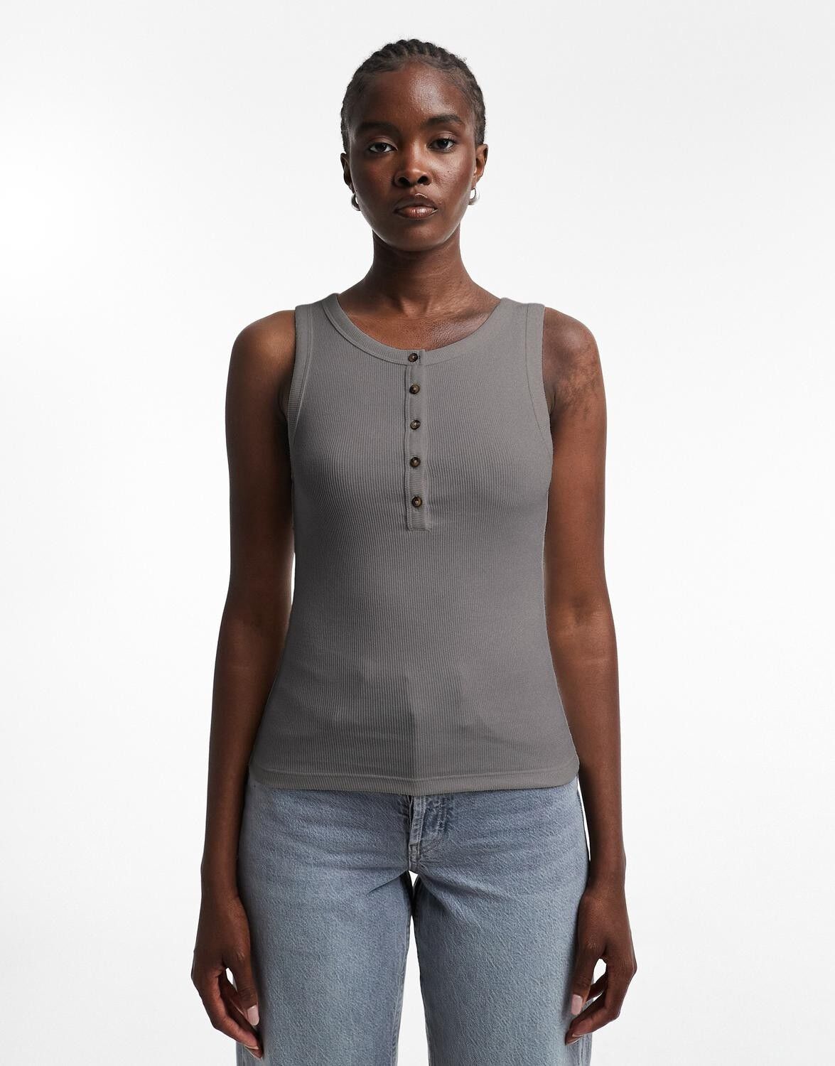 Tsella Sl Stripe Button Rib Vest Jrs