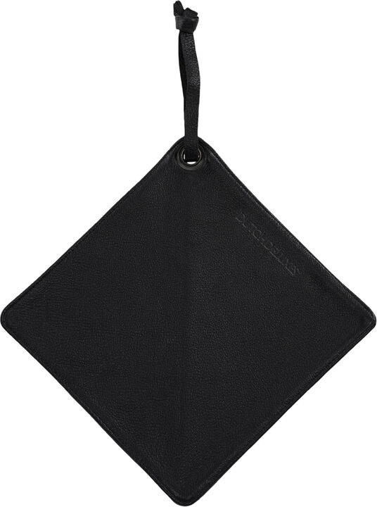 Pot Holder, Classic Black Leather, with smart insert