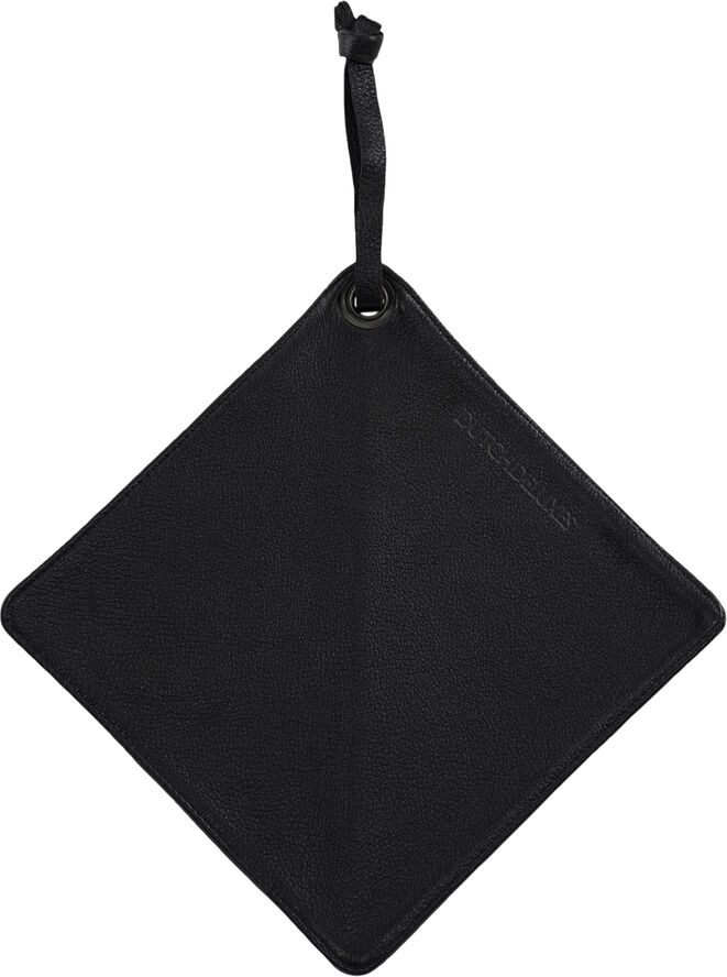 Pot Holder, Classic Black Leather, with smart insert