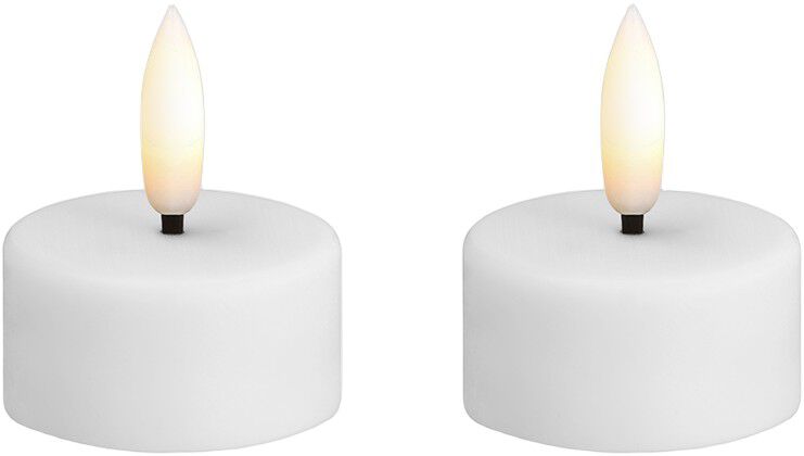 Moods & More - LED tealight candle, Plast, White, 2-pack, 39x20 mm