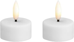 Moods & More - LED tealight candle, Plast, White, 2-pack, 39x20 mm