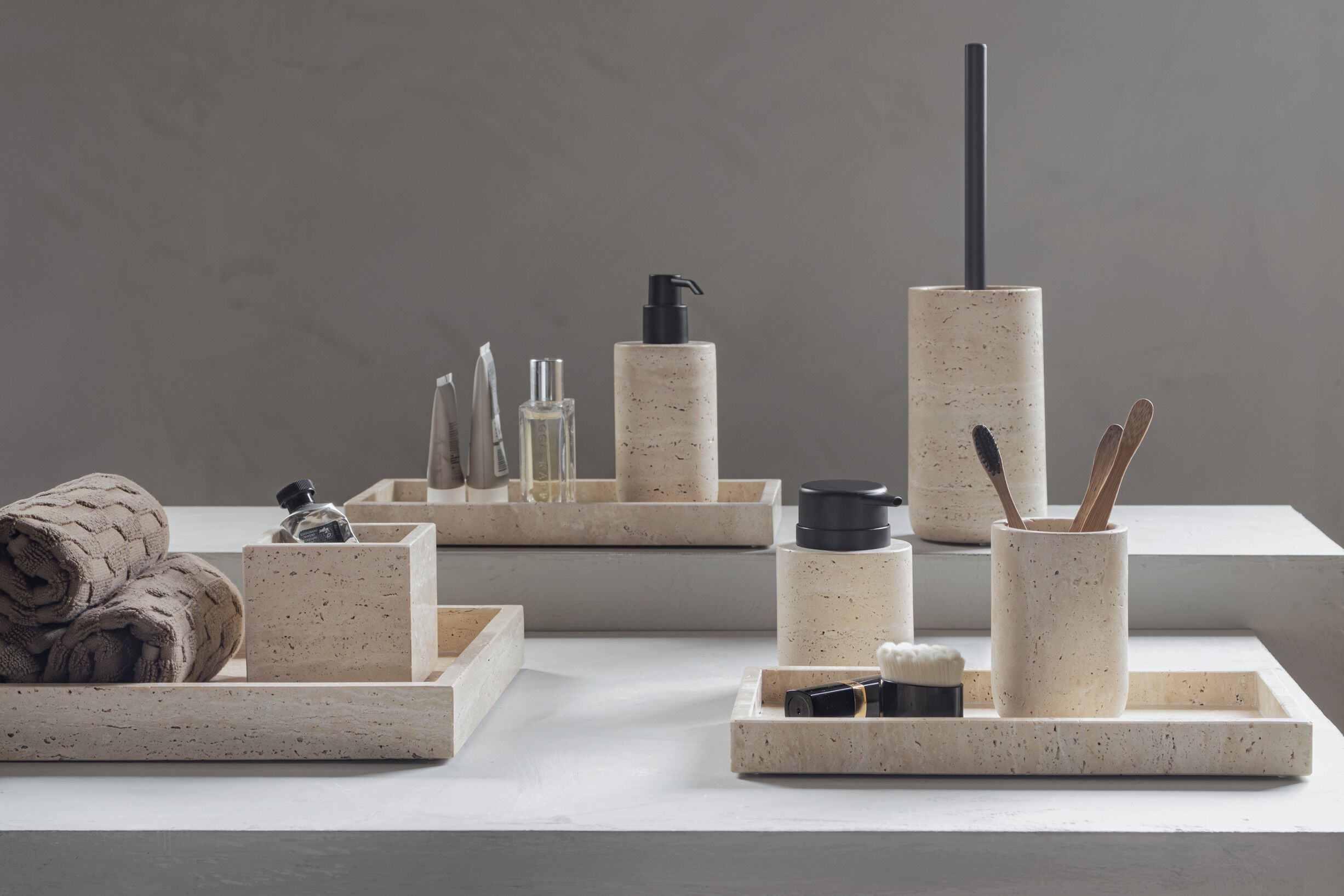 TRAVERTINE toothbrush holder