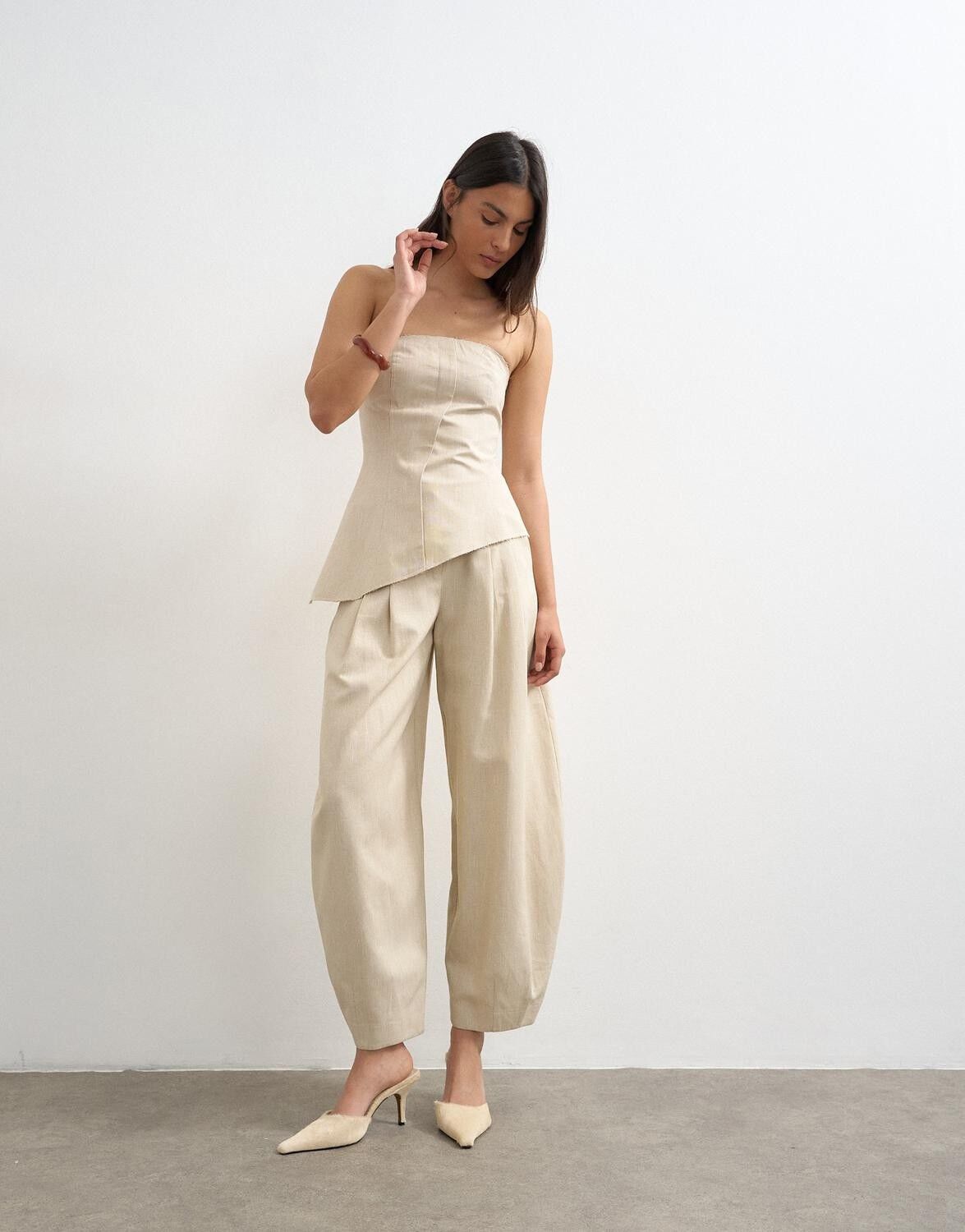 Tssina Assymetric Bandeau Top Wvn