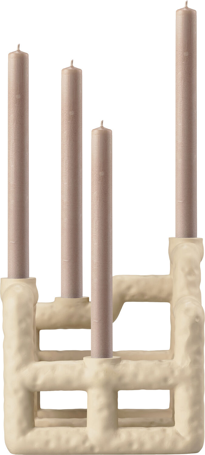 Lysestake Lyng 21 x 21 x 23 cm Sand Polyresin