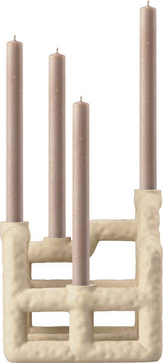 Lysestake Lyng 21 x 21 x 23 cm Sand Polyresin